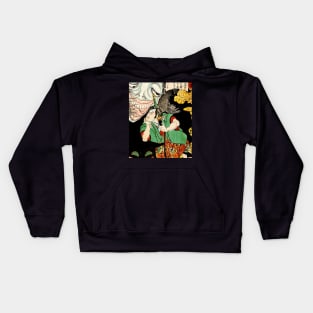 Ghost and samurai Ukiyo-e Kids Hoodie